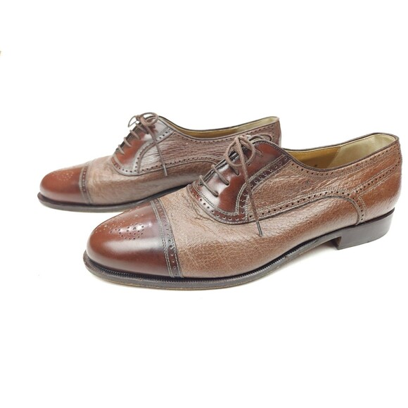 Johnston Murphy Domani Men\'s Size 10 M Dress Shoes Italy 6910 Cap Toe Brogue